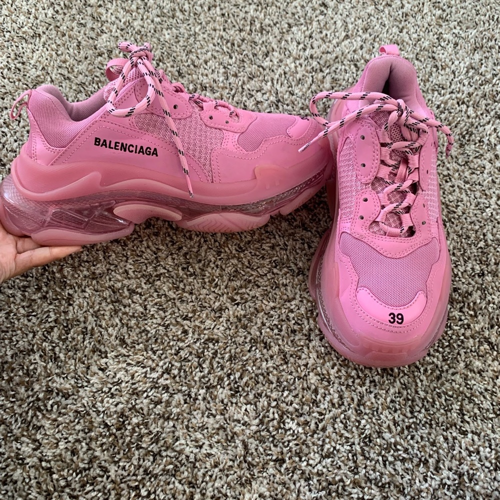 Pink Balenciagas size 39 (I’m 8.5) worn 4-5 times.